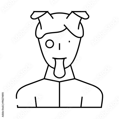 augemented reality mask design line icon vector. augemented reality mask design sign. isolated contour symbol black illustration