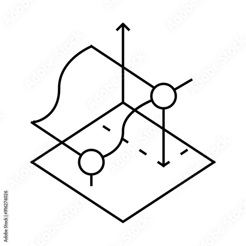 3d tracking line icon vector. 3d tracking sign. isolated contour symbol black illustration