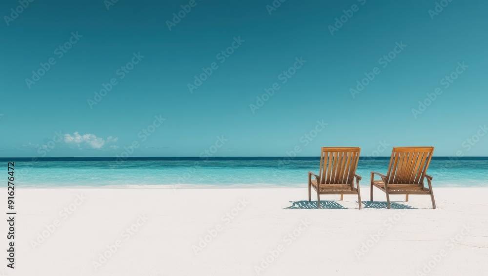 Two Chairs On Tropical Beach Two Chairs On Tropical Beach