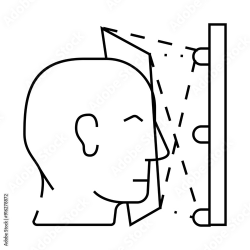 face scanning line icon vector. face scanning sign. isolated contour symbol black illustration