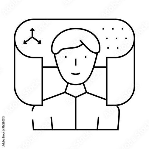 space of virtual reality line icon vector. space of virtual reality sign. isolated contour symbol black illustration