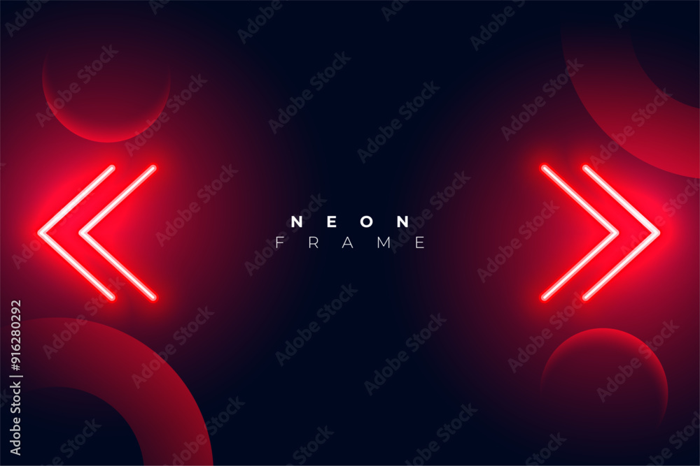 trendy and glowing red neon arrow design trendy and glowing red neon arrow design