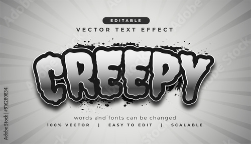 grey creepy text effect style mockup template