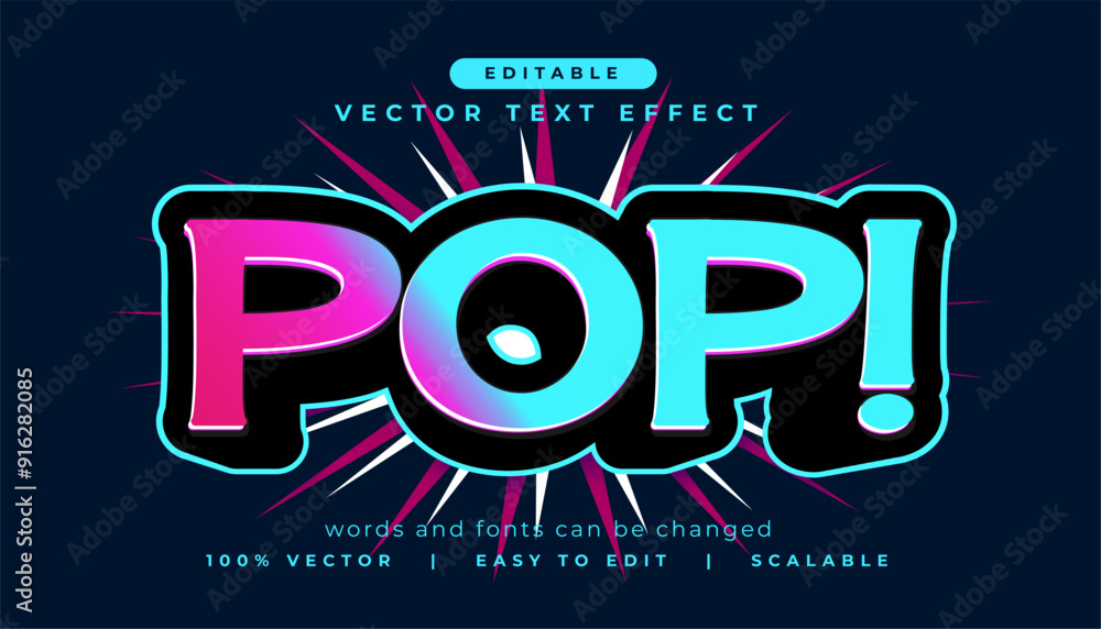 editable pop lettering text effect in comic style editable pop lettering text effect in comic style