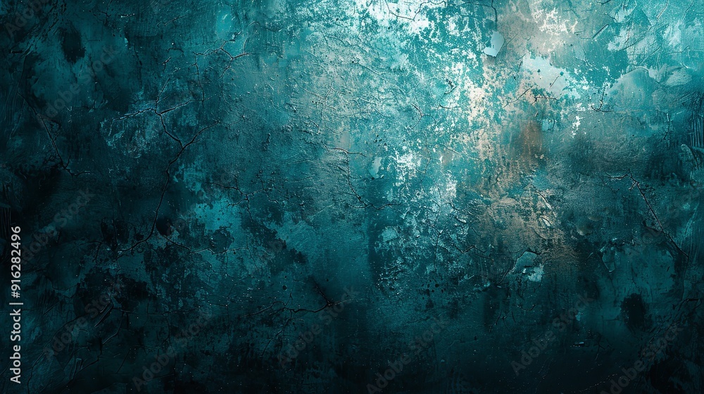 Obraz premium Aged Photo Design with Turquoise Dust and Scratches