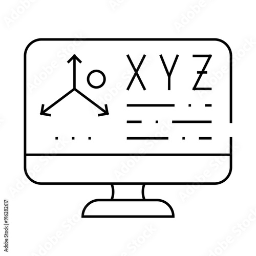 settings vr space line icon vector. settings vr space sign. isolated contour symbol black illustration