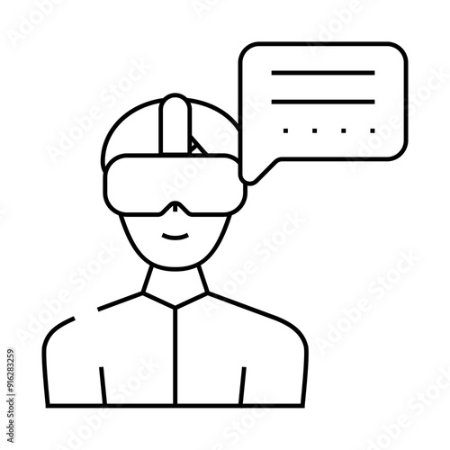 designer vr line icon vector. designer vr sign. isolated contour symbol black illustration