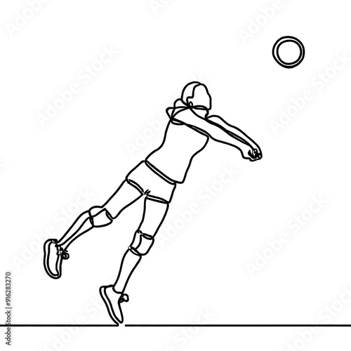 volleyball libero line art