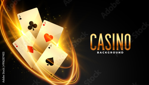 casino ace card with light streak effect background