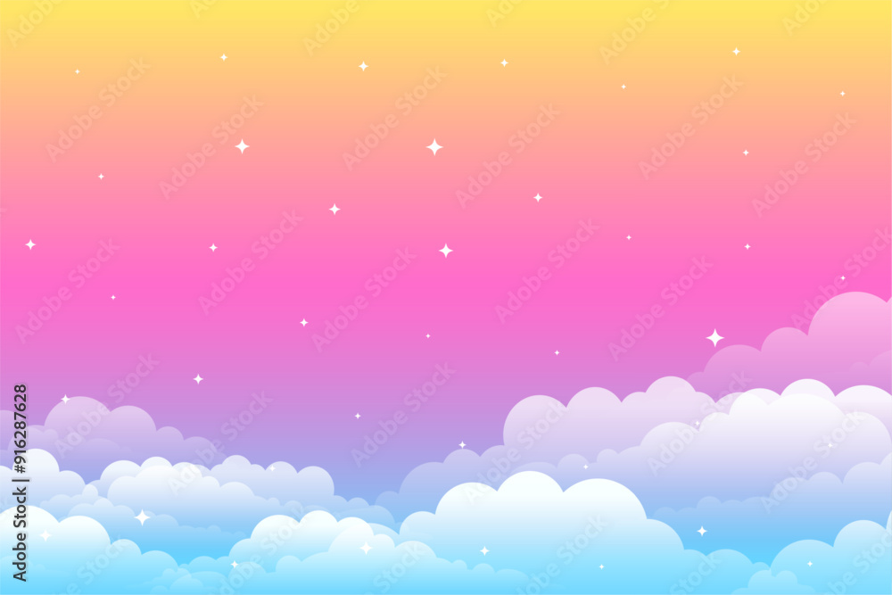 Fototapeta premium beautiful rainbow spectrum background with clouds design