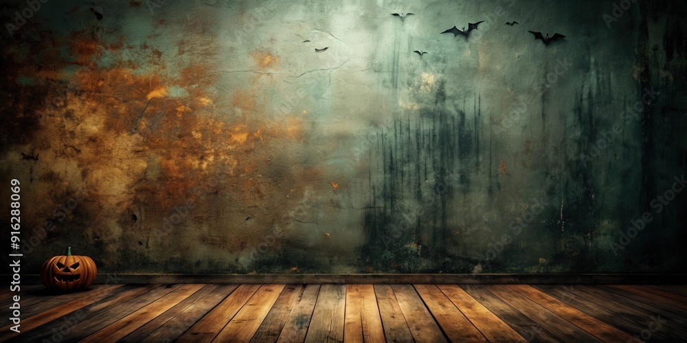 Blood splattered dark grunge wall background for Halloween , horror, creepy, spooky, texture, abstract, sinister, grunge, scary