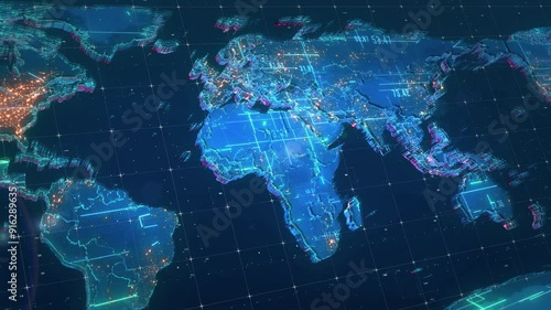  3D rendering of the news map in a digital form.