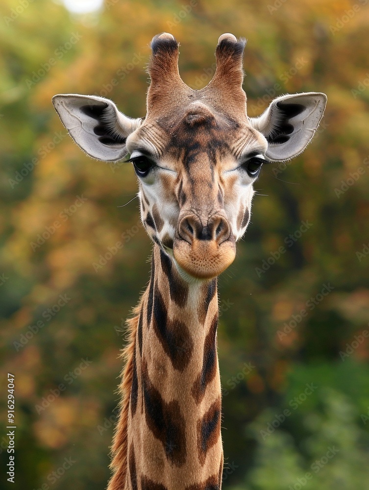 Obraz premium Majestic Giraffe Portrait in Natural Habitat