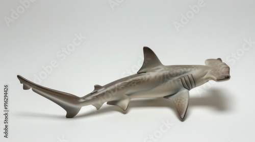Wallpaper Mural Gray Hammerhead Shark Toy on a White Background Torontodigital.ca