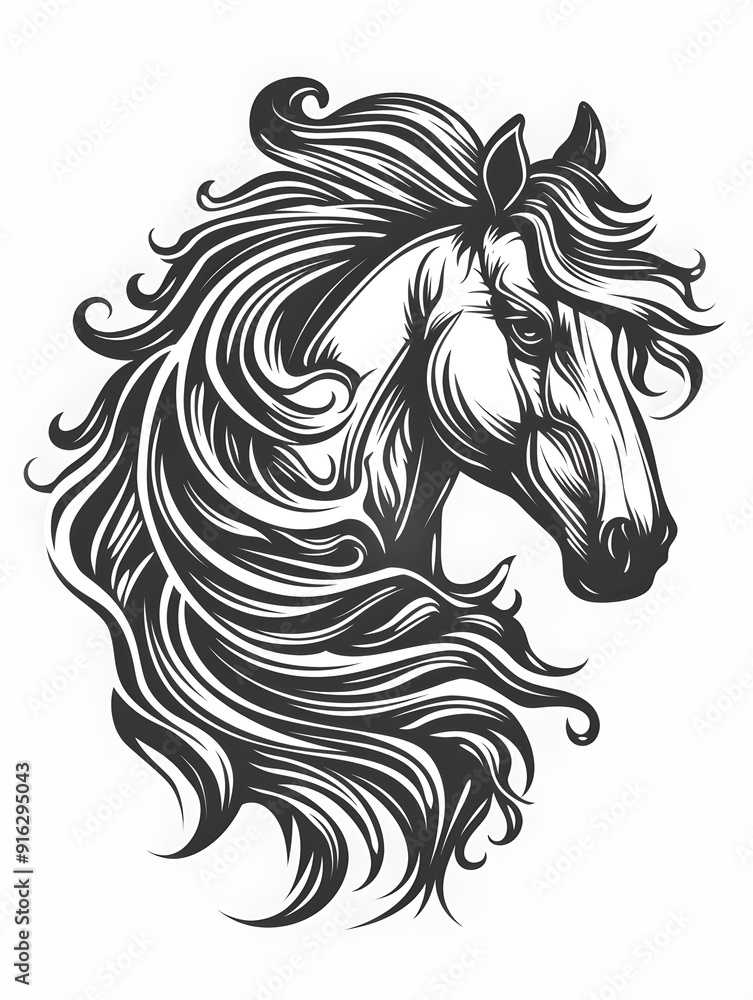Horse Head traditional tattoo illustration Horse Head traditional tattoo illustration