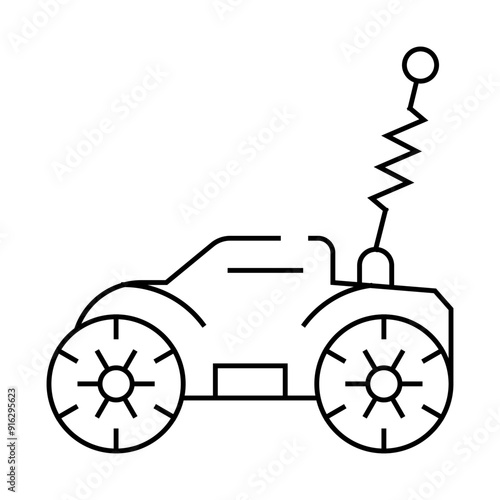 radio controlled car toy line icon vector. radio controlled car toy sign. isolated contour symbol black illustration