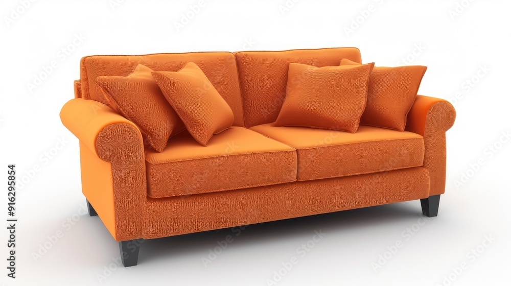 Fototapeta premium Contemporary couch for office or home on white background