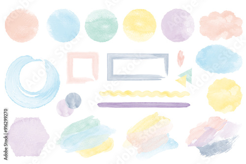 水彩　フレーム　アイコン　飾り　おしゃれ　かわいい