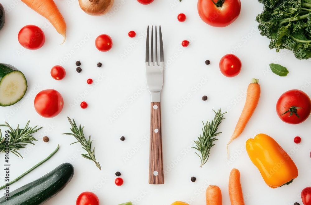 Fork and Vegetables Fork and Vegetables