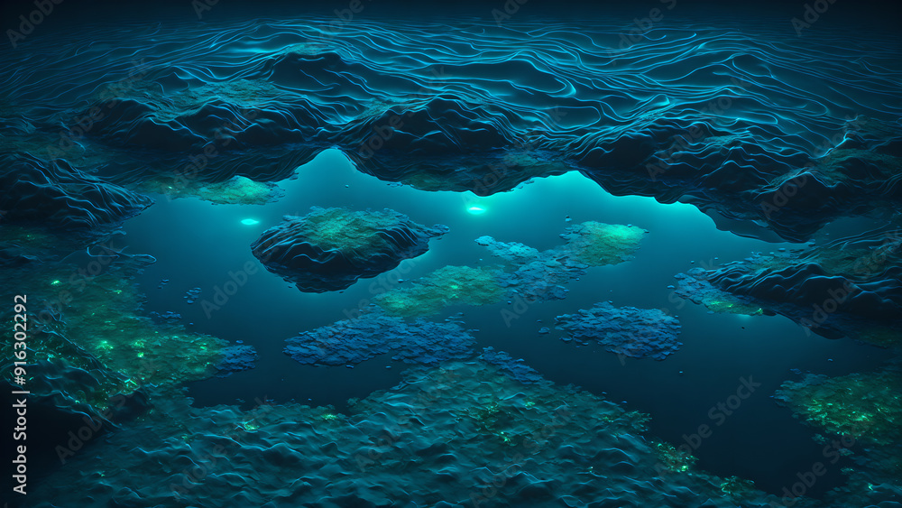 Fototapeta premium Bioluminescent Bay background 3d wallpaper