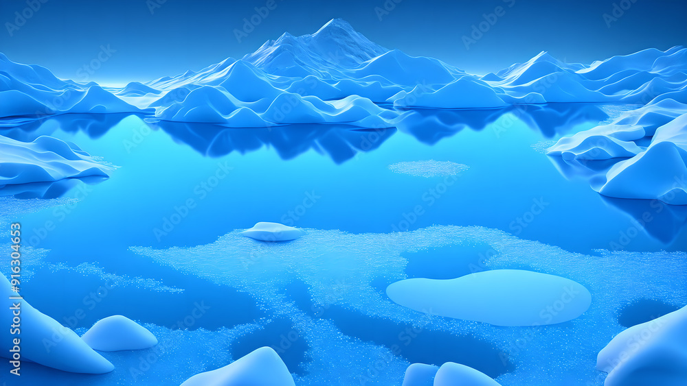 Obraz premium Frozen Lake background 3d wallpaper