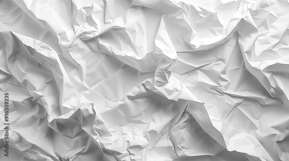 Obraz premium White Crumpled Paper Texture with Pattern Overlay