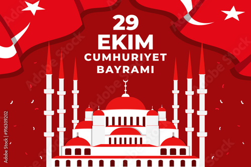 29 Ekim turkish armed forces day celebration background design