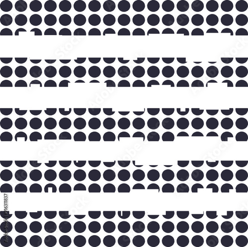 Large round spots or circles are cut off in some places.