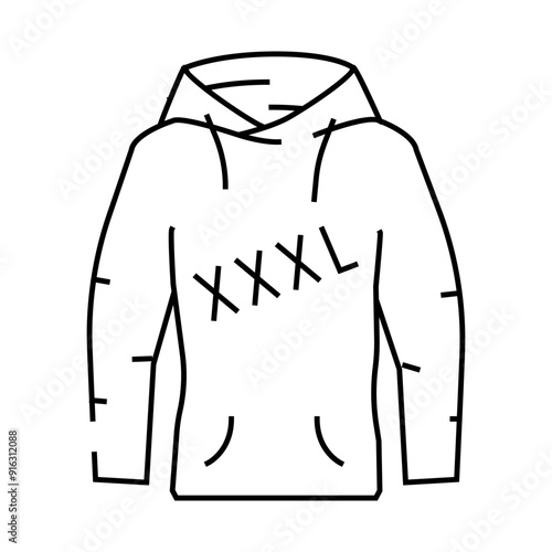 plus size clothing line icon vector. plus size clothing sign. isolated contour symbol black illustration