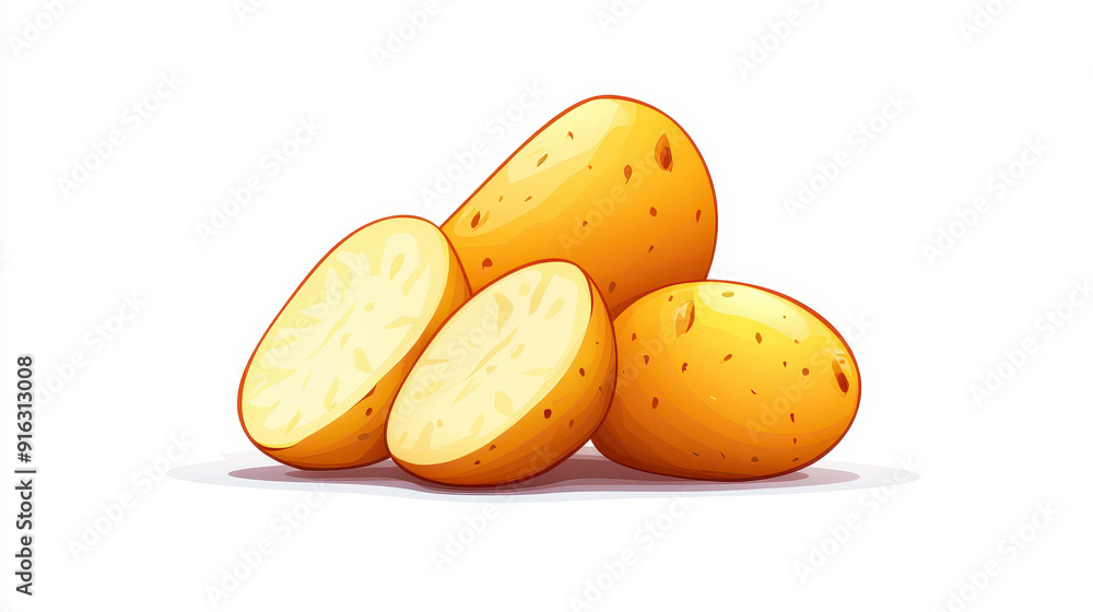 Experience the vibrant world of fresh organic potatoes, a healthy choice for any vegetarian diet in a photorealistic style. Experience the vibrant world of fresh organic potatoes, a healthy choice for any vegetarian diet in a photorealistic style.