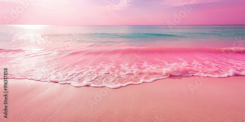 Abstract pink beach background with soft sand and calm ocean waves , pink, beach, abstract, background, sand, calm, ocean