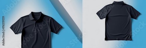 Black t-shirt mockup, front and back. modern casual t-shirt front and back side