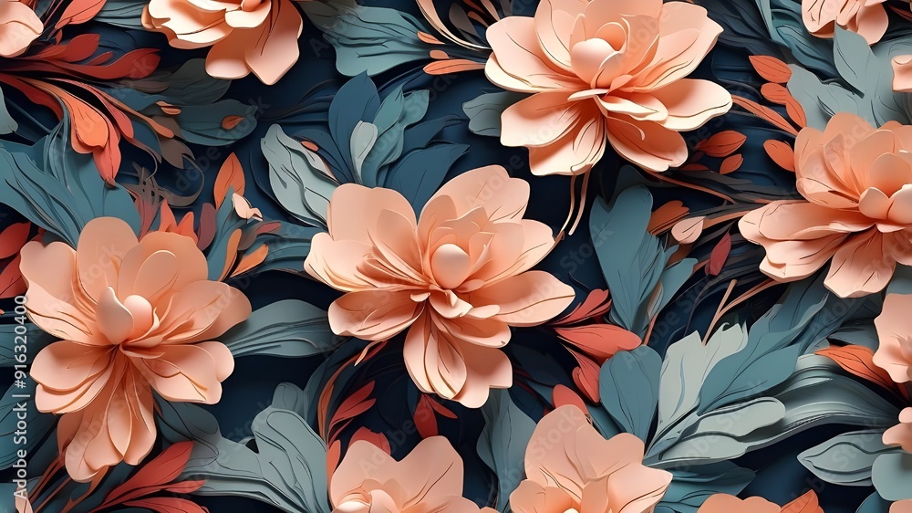 An abstract floral wallpaper backdrop. unique picture of generative AI. An abstract floral wallpaper backdrop. unique picture of generative AI.