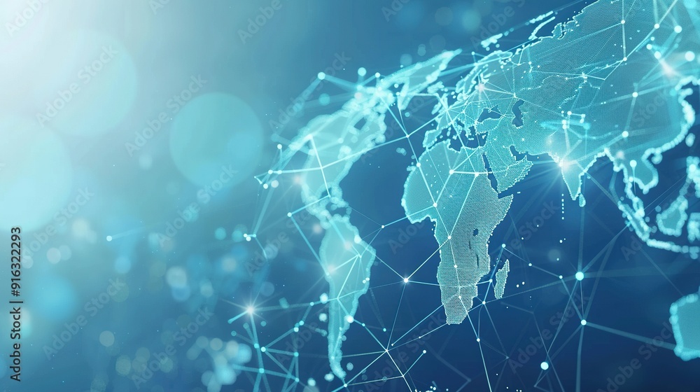 custom made wallpaper toronto digitalDigital Representation of the World with Network Connections