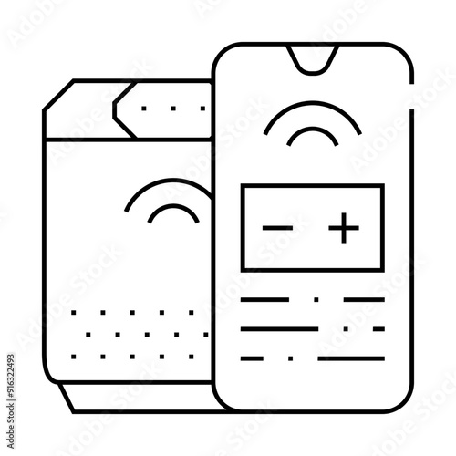phone control air cleaner line icon vector. phone control air cleaner sign. isolated contour symbol black illustration