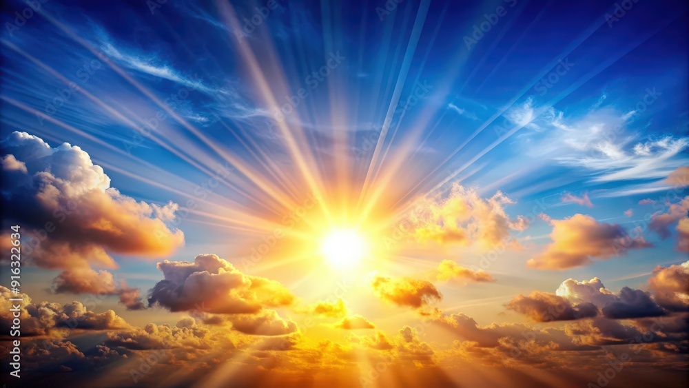 Sunrise with a big bright sun in a cloudy blue sky, sunrise, sunny, sky, clouds, morning, bright, nature, outdoors, beauty Sunrise with a big bright sun in a cloudy blue sky, sunrise, sunny, sky, clouds, morning, bright, nature, outdoors, beauty