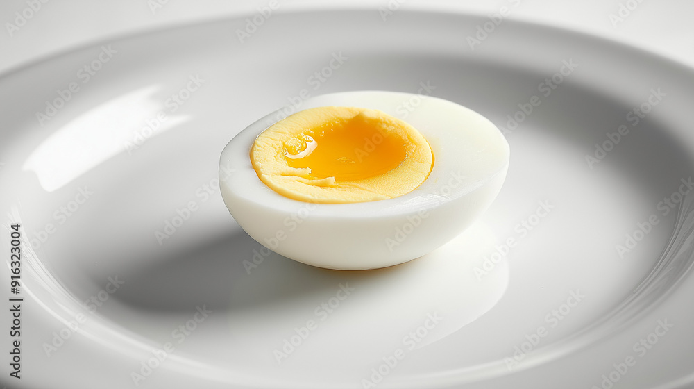 A perfectly peeled boiled egg with its smooth surface intact A perfectly peeled boiled egg with its smooth surface intact