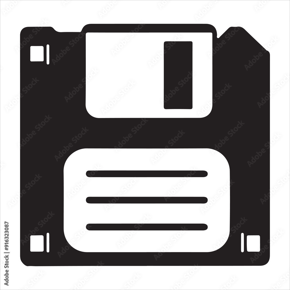 Floppy disk icon silhouette vector. Save icon illustration Floppy disk icon silhouette vector. Save icon illustration