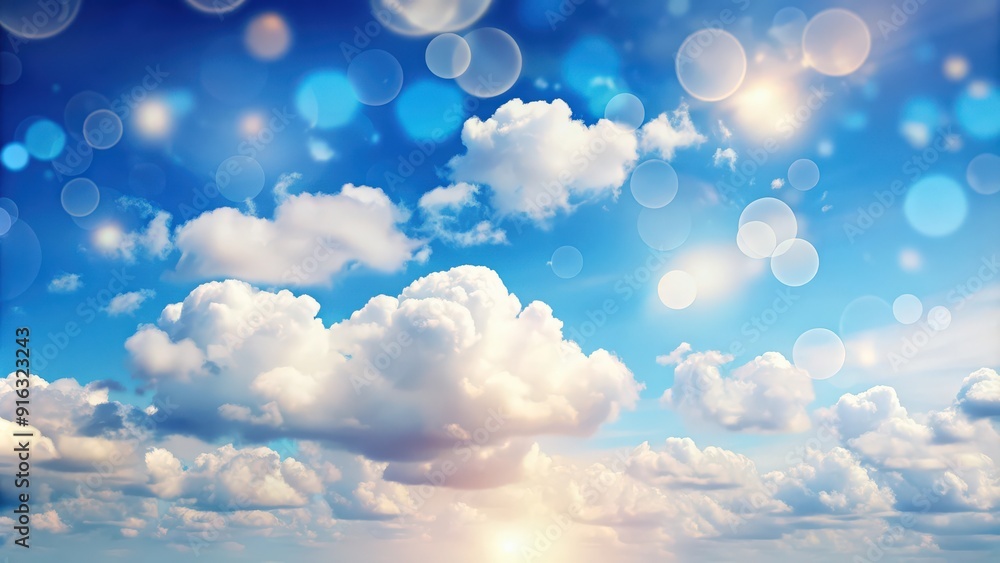 Tranquil image of soft bokah clouds floating in a clear blue sky, sky, clouds, bokah, serene, peaceful, nature, weather Tranquil image of soft bokah clouds floating in a clear blue sky, sky, clouds, bokah, serene, peaceful, nature, weather