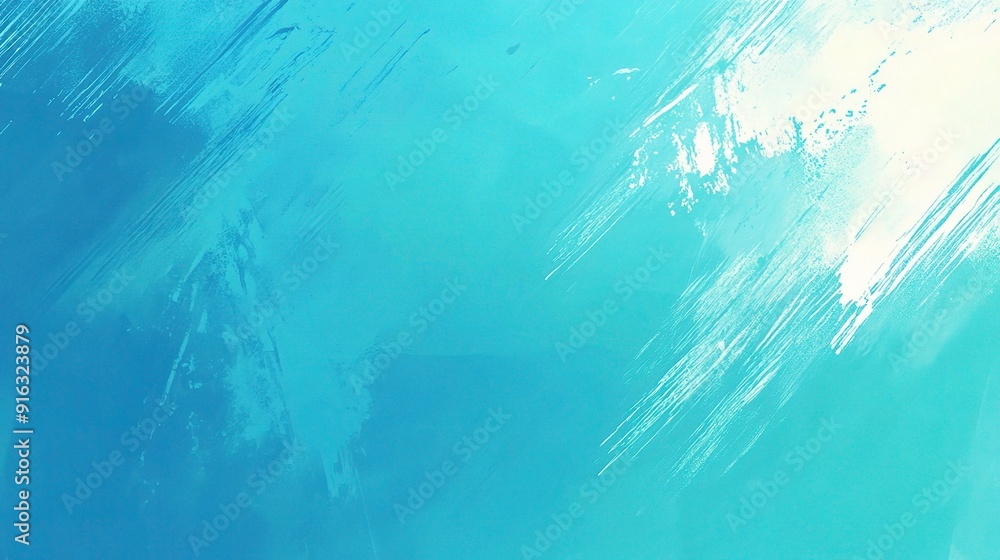 Fototapeta premium Azure Dreamscape: Abstract background with cool blue and turquoise hues, featuring textured brushstrokes and a dreamy, ethereal quality.