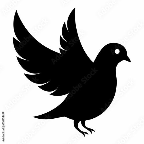 Wallpaper Mural Dove of peace isolated on white background, dove vector illustration, bird on a branch vector art, dove silhouette, bird vector icon, bird on a branch line art, eps, dove on a branch cartoon Torontodigital.ca