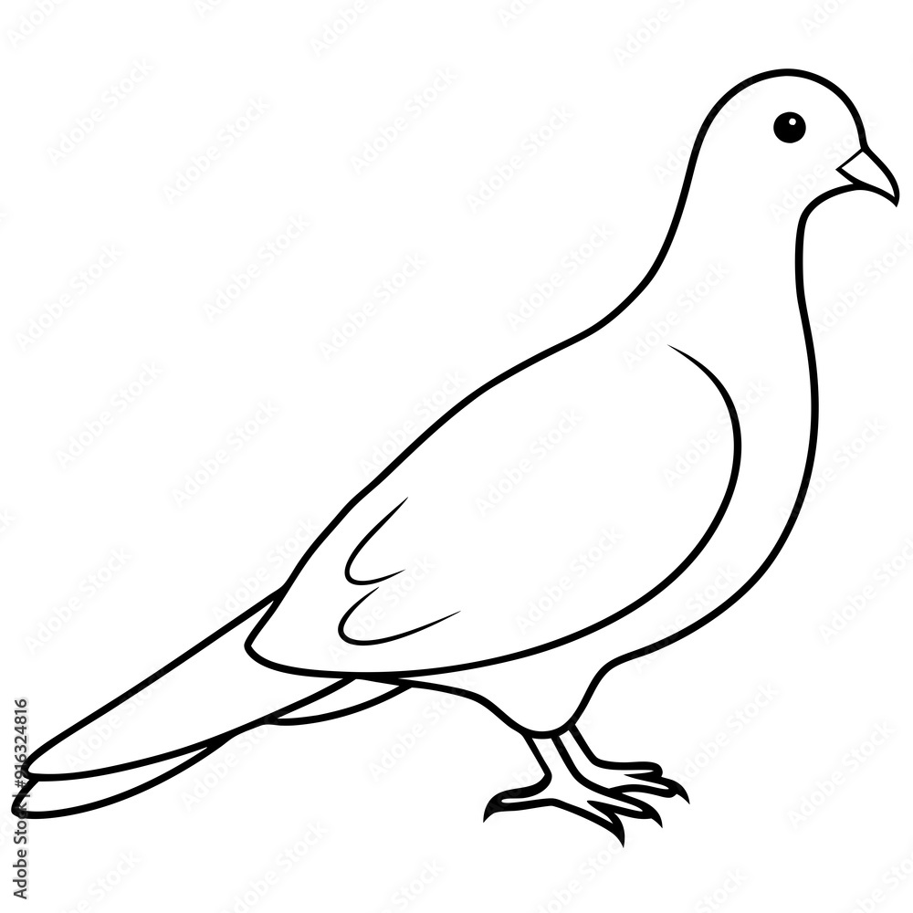 Obraz premium Dove of peace isolated on white background, dove vector illustration, bird on a branch vector art, dove silhouette, bird vector icon, bird on a branch line art, eps, dove on a branch cartoon