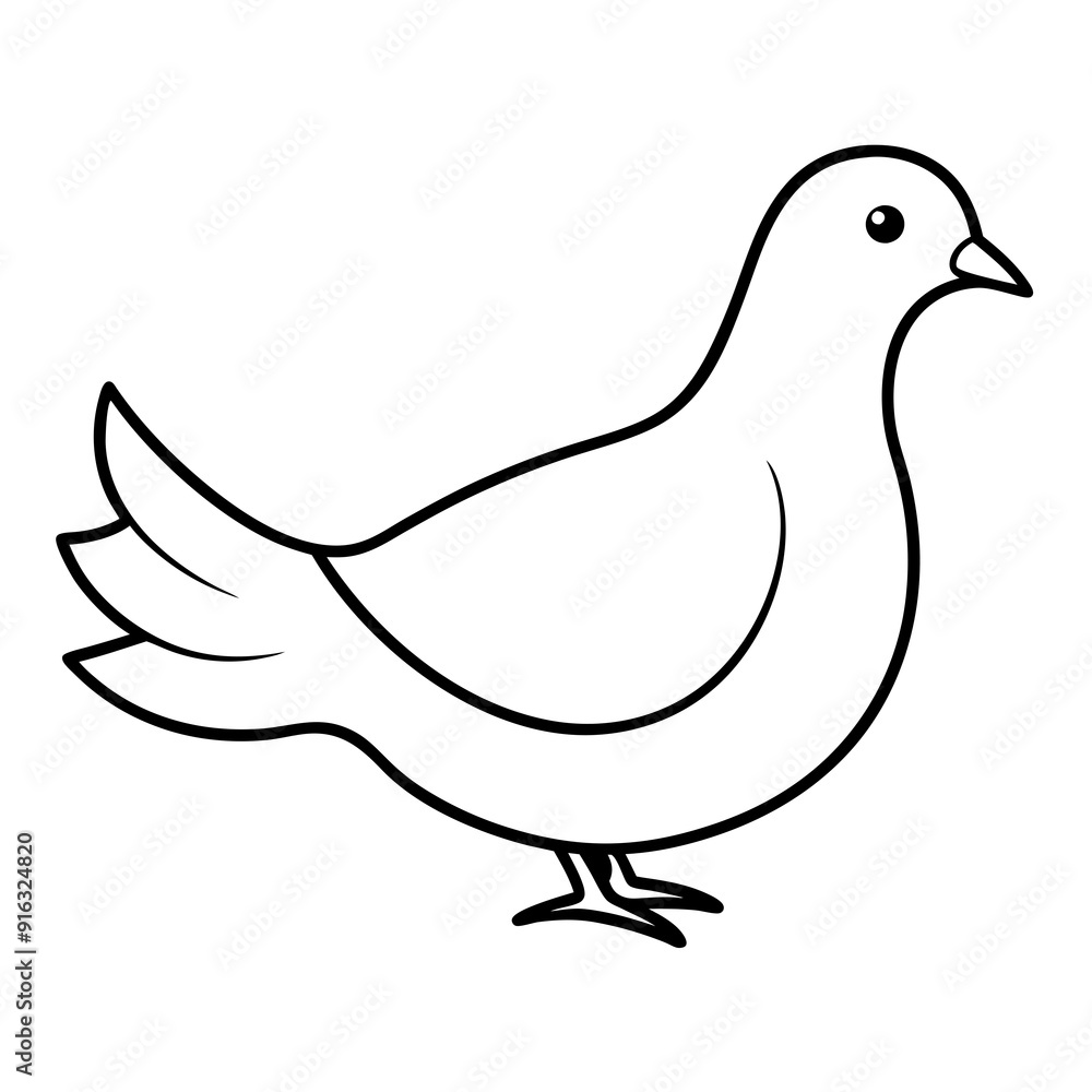 Obraz premium Dove of peace isolated on white background, dove vector illustration, bird on a branch vector art, dove silhouette, bird vector icon, bird on a branch line art, eps, dove on a branch cartoon