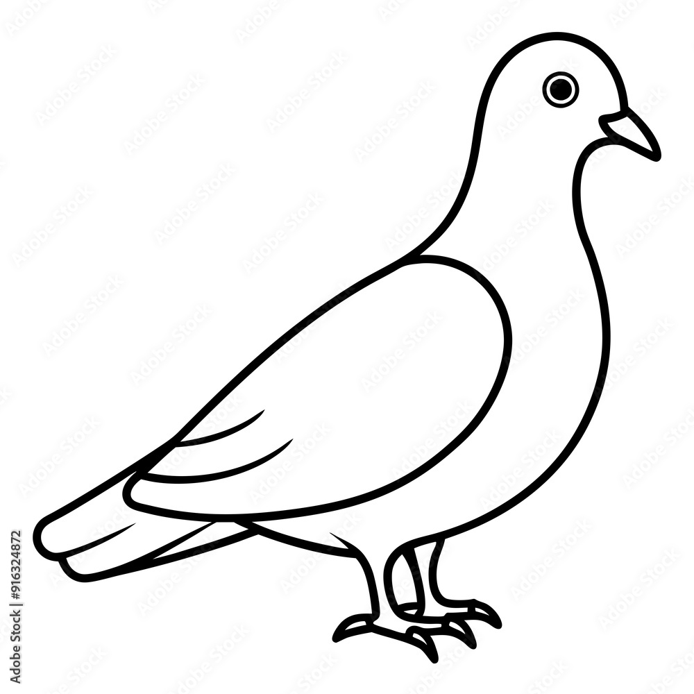 Obraz premium Dove of peace isolated on white background, dove vector illustration, bird on a branch vector art, dove silhouette, bird vector icon, bird on a branch line art, eps, dove on a branch cartoon