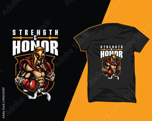 strength honor spartan t shirt design