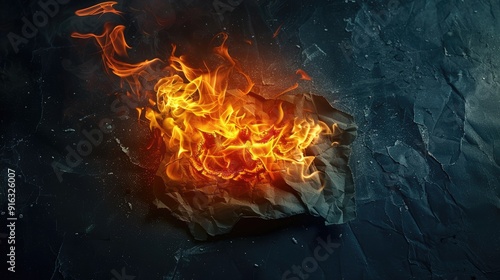 Wallpaper Mural Paper on Fire on Dark Background Torontodigital.ca