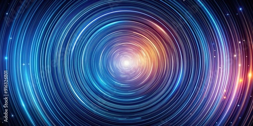 Abstract circular speed background with centric motion of star trails and starburst dynamic lines in rendering photo