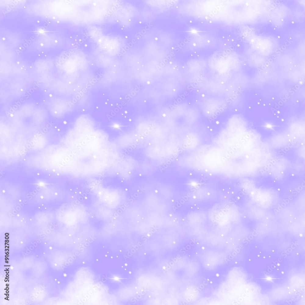 Obraz premium seamless pattern of glitter sky with cloud repeatable backdrop