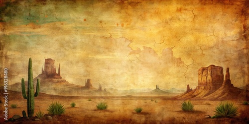 Grunge background featuring a wild west landscape, grunge, background, wild west, landscape, desert, rugged, western, vintage, texture