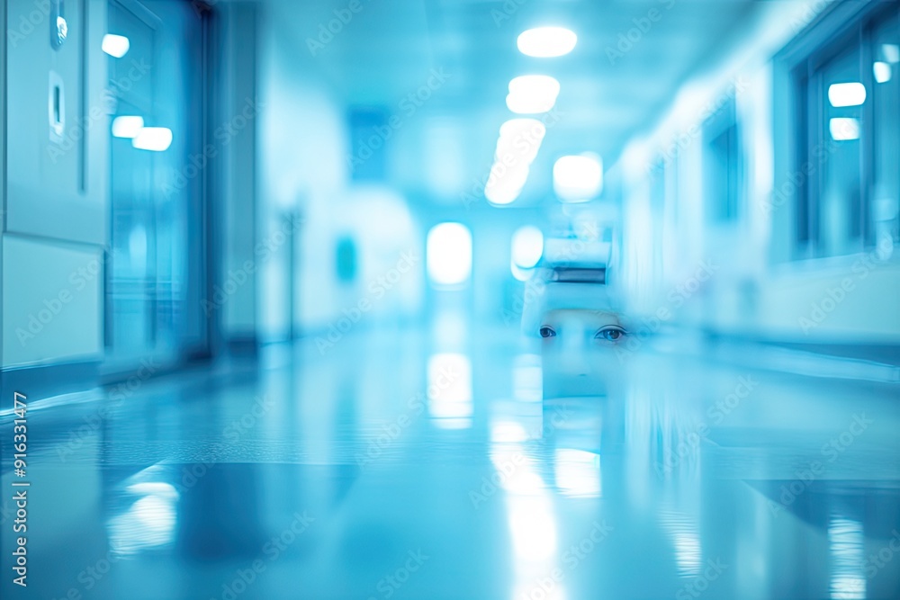 Hospital emergency room blurred panoramic background Hospital emergency room blurred panoramic background